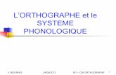 L’ORTHOGRAPHE et le SYSTEME PHONOLOGIQUEekladata.com/q9GRkfyyNJyh6tjONh4w2lKRGAw/L-orthographe-et-le... · en nombre dans le GN (Cf. la grammaire) Voir aussi Premier palier du socle