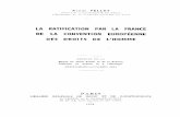 LA RATIFICATION PAR LA FRANCE DE LA …pellet.actu.com/wp-content/uploads/2016/03/PELLET-1974-La... · Conventions conclues dans le cadre du Conseil de l'Europe et au seul ... en