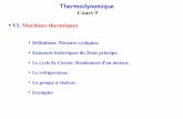 Thermodynamique - Serveur de Pages Professionnelles de …ilm-perso.univ-lyon1.fr/.../thermo9.pdf · Thermodynamique Cours 9 VI. Machines thermiques Définitions. Moteurs cycliques.