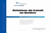 Relations du travail au Québec - Portail de l'Ordre des … · 2005-10-19 · relations du travail au Québec : situation du secteur syndiqué, concertation et changements apportés