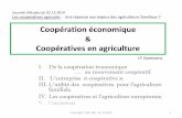 Coopération économique Coopératives en agriculture - … · L’utilité des coopératives pour l’agriculture ... transnationalisation). Internationalisation : essentiellement