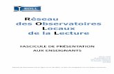 RéseauRéseau des Observatoires Locaux de la Lecture · des Observatoires Locaux de la Lecture FASCICULE DE PRÉSENTATION ... « Compétences de base en français et en mathématiques
