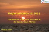 Réglementation IE 2013 - crcentreapnee.free.frcrcentreapnee.free.fr/cours/2013-2014_IE/Règlementation_IE_2013.pdf · • Possibilité d’avoir des sportifs de haut niveau Pour