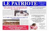 LE PATRIOTElepatriote-congobrazza.com/pdf/Journal_395_201609205.pdf · L’industrie du ciment maLmenée par Les importateurs paraLLèLes véreux Crise postélectorale au Gabon ...