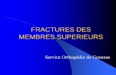 FRACTURES DES MEMBRES SUPERIEURES - …ifsigonesse.free.fr/Pub/.../FRACTURES%20DES%20MEMBRES%20SU… · zLes fr du radius et ou du cubitus sont ... zLa fracture de l’humérus est