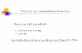 Thème 3: Les mathématiques financièred1n7iqsz6ob2ad.cloudfront.net/document/pdf/5323570225e85.pdf · Convertir un taux nominal en taux effectif Exemple: Un emprunt au taux de 9%