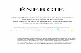 ÉNERGIE - Portail académique · Energie au cycle 3 (programme) ... Par ailleurs, la notion de conservation de l’énergie au cours d’une transformation qui a ... stockage/alimentation
