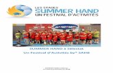 SUMMER HAND à Sélestat - sa-hb.com · Les stages sont ouverts à tous les jeunes licenciés en handball auprès d’un club. Ils font ... • Préparateur physique/Entraîneur Pôle