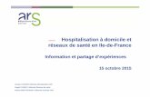 Hospitalisation à domicile et réseaux de santé en Ile-de ... · complète (MCO + SSR) : 1,4 % en France ; 2,3 % en Ile-de-France / Soit 4,4% des journées d’hospitalisation (4