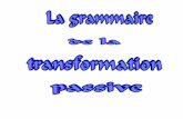 grammaire de la transformation passive - alf.asso … · - Opérer des transformations de la voix active à la voix passive en respectant les temps et les accords. - Analyser un verbe.
