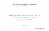 RÉPERTOIRE DES PUBLICATIONS - … · 2 Production : Direction du développement des compétences et de l’intervention sectorielle (DDCIS), Commission des partenaires du marché