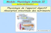 Physiologie de l’appareil digestif - Nouveautésbio-fsa.uiz.ac.ma/etudiant/images/ressources/cours_td/cours_sv5... · 1 Module: Physiologie Animale II Section SV5 2016/2017 Physiologie