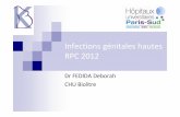 Infections génitales hautes RPC 2012 - gynobskb.com · DEFINITION D’UNE IGH Infections utero-annexielles compliquées ou non Endométrite Salpingite Abcès tubo ovariens Pelvipéritonite