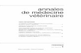 annales de médecine vétérinaire - ORBi: Home Annales vete... · PERIODIQUE 2013 - Tome 157 N° 1 Editeurs responsables : B.Nicks et S. Vandenput annales de médecine vétérinaire
