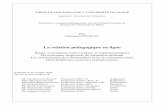 La relation pédagogique en ligne - cyberdoc.univ …cyberdoc.univ-lemans.fr/theses/2006/2006LEMA3002.pdf · Thèse en sciences de l’éducation – Emmanuel Duplàa ... fficile