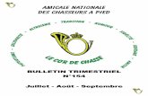 AMICALE NATIONALE DES CHASSEURS A PIED · AMICALE NATIONALE DES CHASSEURS A PIED BULLETIN TRIMESTRIEL N°154 Juillet - Août - Septembre