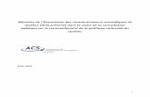 Mémoire de l’Association des communicateurs … · 2 RÉSUMÉ L’Association des communicateurs scientifiques du Québec (ACS) réunit les communicateurs scientifiques francophones