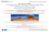 ETATS-UNIS - fftt.com · Journées et repas libres. Logement. J 11 - 25 juin 2018 - Las Vegas, Zion, Bryce Canyon ... Arrêt au Visitors Center. Déjeuner En option : Visite en 4x4