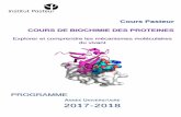Programme Cours Pasteur Biochimie des Protéines · Cours Pasteur Biochimie des protéines 2018 « DU GENE A LA STRUCTURE-FONCTION DES PROTEINES » La biohimie des protéines est