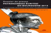 Dossier de presse Patrimoine[s] écrit[s] en Bourgogne …fill-livrelecture.org/images/documents/dp_peb_2013_crlb_1.pdf · • cosne-cours-sur-Loire • Médiathèque ... Musée d’art