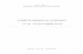 COMPTE RENDU du CONVENT 17-18 -19 OCTOBRE … · Présentation par le G Sec du rapport d’activité du CO Débat ... délai de transmission du dossier préparatoire du ... amitié
