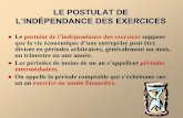 L’INDÉPENDANCE DES EXERCICES - neumann.hec.caneumann.hec.ca/~p058/ecn2165/powerpoint/Trans... · LE POSTULAT DE L’INDÉPENDANCE DES EXERCICES Le postulat de l’indépendance