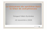 Le document de synthèse dans le bilan de compétencesmp.fongecif-occitanie.org/wp-content/uploads/2016/05/diaporama... · Le document de synthèse dans le bilan de compétences Le
