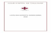 LISTE DES EXPERTS JUDIDICAIRES 2018 · 4 Estimation et gestion - Exploitation viticole - Matériels de culture de la vigne - Oenologie - Pépinières et plantations - Produits, traitements