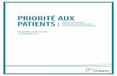 PRIORITÉ AUX PATIENTS : UNE PROPOSITION … · bleed prioritÉ aux patients : une proposition pour renforcer les soins de santÉ axÉs sur les patients en ontario document de discussion