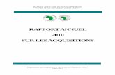 RAPPORT ANNUEL 2010 SUR LES ACQUISITIONS - … · CPAR Rapport d’évaluation des acquisitions pays ... les procédures de la Banque sont ... l'utilisation d’outils efficaces de