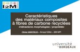 Caractéristiques des matériaux composites à fibres de ... · 5 – Comment améliorer la résistance des composites FCR Perspectives Recyclage des matériaux composites à fibres
