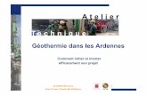 Géothermie dans les Ardennes - Agence Locale de l ... · Méthodologie d’un projet Choix des systèmes, outils d’aide à la décision, acteurs et financements ... • Etude technico-économique
