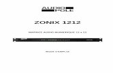 Manuel ZONIX 1212modeemploi).… · Contrôle de gain automatique ... générateur de bruit rose, bruit blanc et sinus; ... dans la barre d’outils, ...