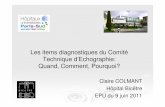 Les items diagnostiques du Comité Technique … 09.06.11-Item... · Oligoamnios PGC8cm Macrosomie, diab ète Polyurie Cœur/thorax