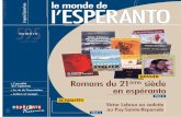 le monde de l’ESPERANTO le magazine d’Espéranto … · sûr nouvelles, poèmes, pièces de théâtre etc. - tous les genres sont représentés dans la littérature originale