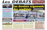 des candidats - Les Débats debats.pdf · officielle en Algérie, en tant que président de la France, le 6 décembre prochain. ... le gouvernement ne cesse de soutenir que 70% des