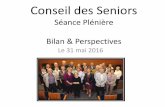 Séance Plénière Bilan & Perspectives©ance Plénière... · •Bilan des commissions et perspectives par les ... •Groupe de travail sur la semaine bleue Une semaine pour infome