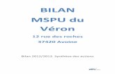 BILAN MSPU du Véron - FRAPS Centre-Val de Loire · un bilan ou une prise en charge spécifique ... (deux jours par semaine) ... Tous les ans les professionnels de santé de la MSP