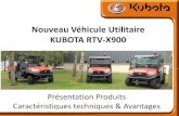 Nouveau Véhicule Utilitaire KUBOTA RTV-X900 - cointe.fr€¦ · Design 4x4 automobile ... Technologie E-TVCS Kubota (système de combustion à 3 turbulences) ... Jauge 14 , Acier