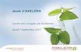 Jeudi d’AXELERA · 19h10-19h20 : 3 nouveaux adhérents se « flash » présentent : EFM Air Process - ERG Environnement - PROCESSCONSULT 19h20-19h30 : Le catalogue des produits/technologies/services