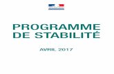 PROGRAMME DE STABILITÉ - Launchmetricsproxy-pubminefi.diffusion.finances.gouv.fr/pub/document/18/22398.pdf · DE STABILITÉ AVRIL 2017. Programme de Stabilité 2017-2020 - 1 - Sommaire