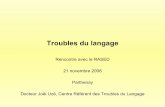 Troubles du langage - ameds.free.frameds.free.fr/conferences/rtf-pdf/conference uze nov 2008 troubles... · 2 – Apports des neurosciences • Les anomalies structurelles ou fonctionnelles