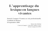 L’apprentisage du lexique en langues vivantesgfen.langues.free.fr/activites/Apprentissage_lexique_Rouen.pdf · Le travail de l'enseignant consiste ... On publie beaucoup moins de