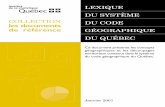 Lexique du système du code géographique du Québec · Ce document présente les concepts géographiques et les découpages territoriaux contenus dans le système du code géographique