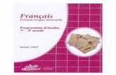 Programme de français au primaire et à l’intermédiaire ... · Programme de français 1re à 8e année 2 1.1 Les orientations du système scolaire 1.1.1 La mission de l’éducation