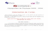 Olympiades de Physique 2015 - 2016 - odpf.org€¦ · Prenons comme exemple l'électrolyse de l'eau, constituée de 2 atomes d'hydrogène et 1 atome d'oxygène.