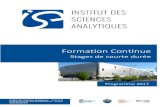 Formation Continue - Institut des Sciences Analytiques …isa-lyon.fr/wp-content/uploads/2017/02/formation-continue-ISA... · Rappels généraux de la chromatographie en phase gazeuse