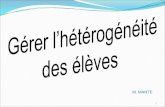 M. MANTE - 69.snuipp.fr69.snuipp.fr/IMG/pdf/Gerer_l_heterogenieite_des_eleves_-_Michel... · Différence entre les élèves : Certains sont motivés, d’autres non. 1 - Etude de