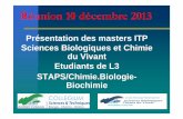 Réunion 10 décembre 2013 - Université d'Orléans Sciences... · (biologie moléculaire, évolution et génétique, génomique structurale et fonctionnelle, biologie structurale,