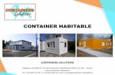 CONTAINER HABITABLE - containers-solutions.com · Pare-vapeur Laine de roche de 200 mm ... - Ballon électrique à accumulation eau chaude sanitaire de type vertical sur trépied,